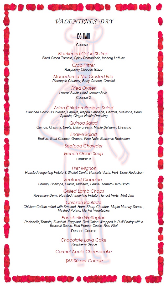 158 - valentine menu