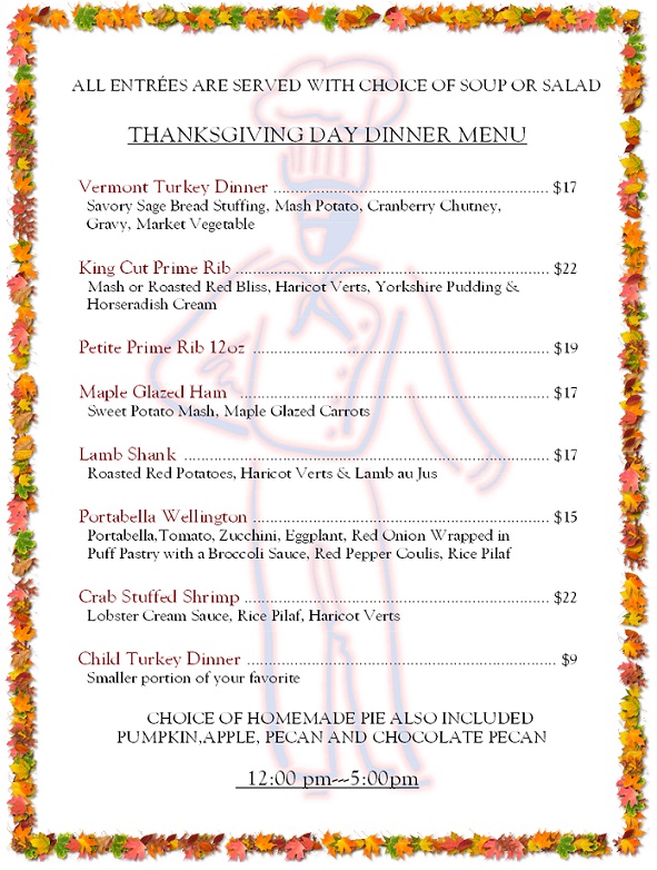 158 - thanksgiving menu