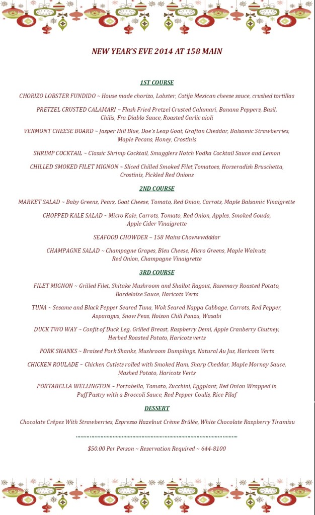 158 - NY EVE 2014 MENU